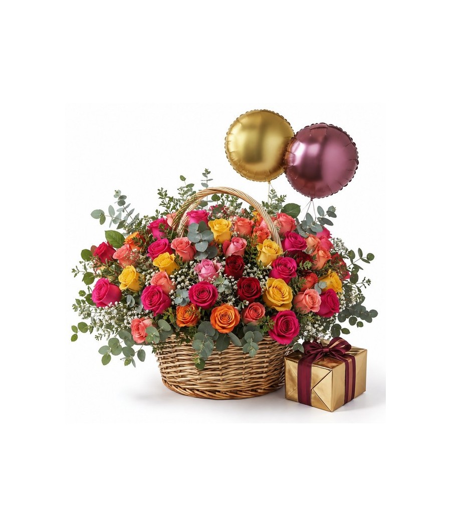  Cesta de rosas · Premium