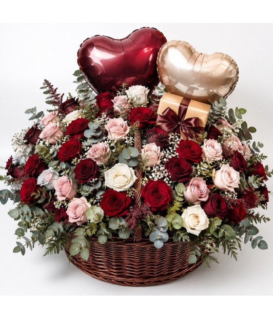 Cesta de rosas · Premium
