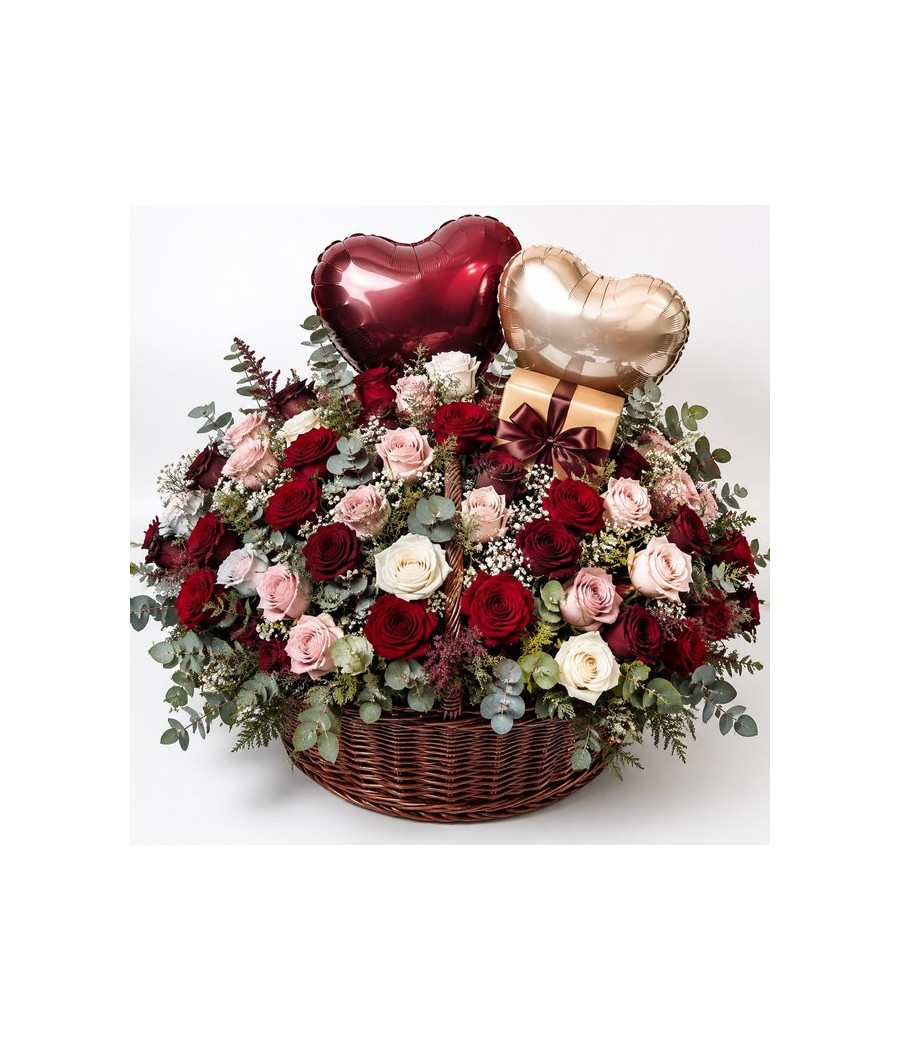 Cesta de rosas · Premium