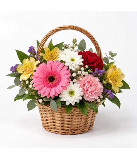 Cesta de flores variadas · Básica