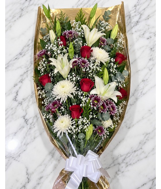 Ramo funerario de flor variada · Premium