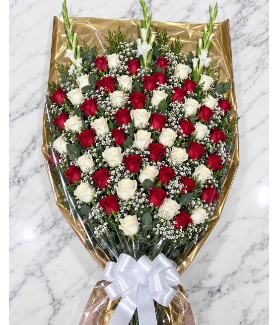 Ramo funerario de 75 rosas