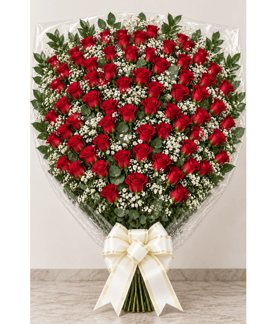 Ramo funerario de 100 rosas