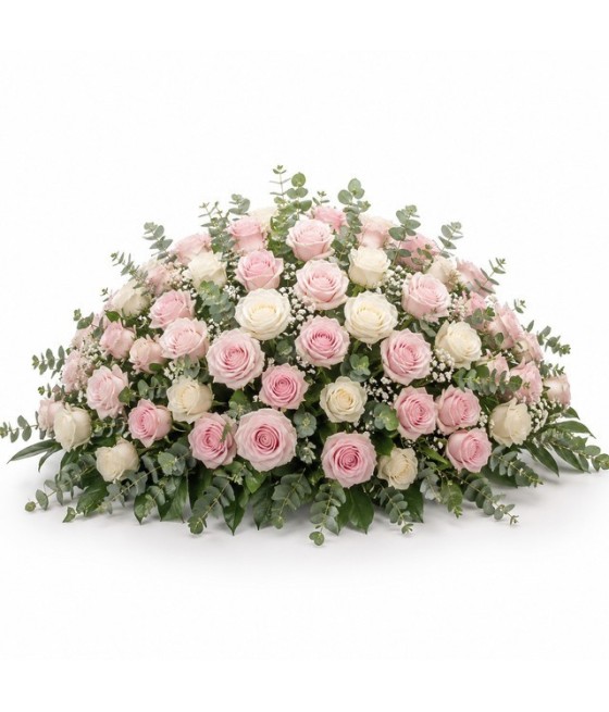 Centro funerario de 50 rosas · dos pastillas